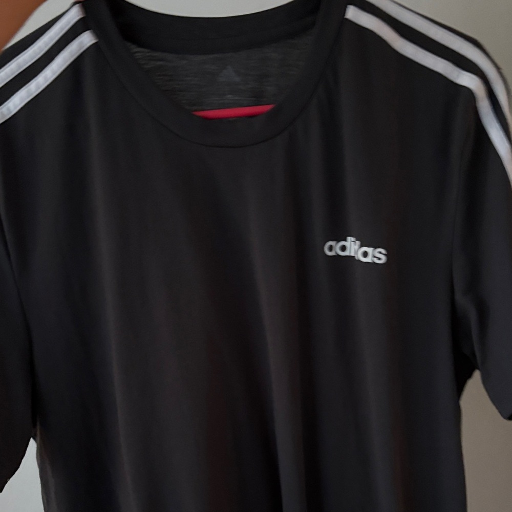 Adika Black Tee with White Stripes